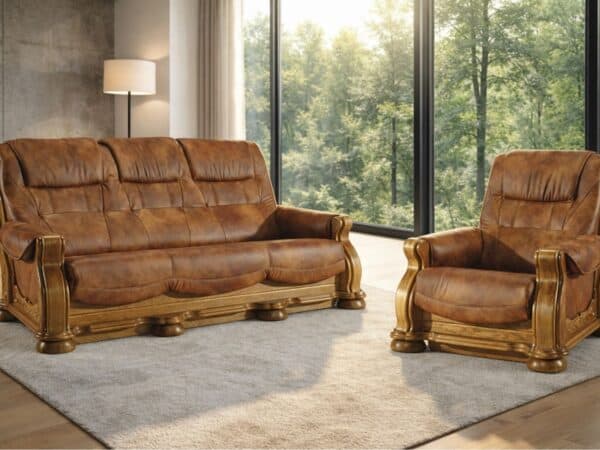 model cezar II skóra naturalna duży mebel wygodny model deko meble , drewno dębowe