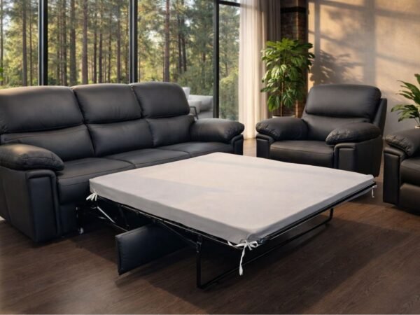 Komplet wypoczynkowy Dakota skóra naturalna + eko funkcja spania oraz relax