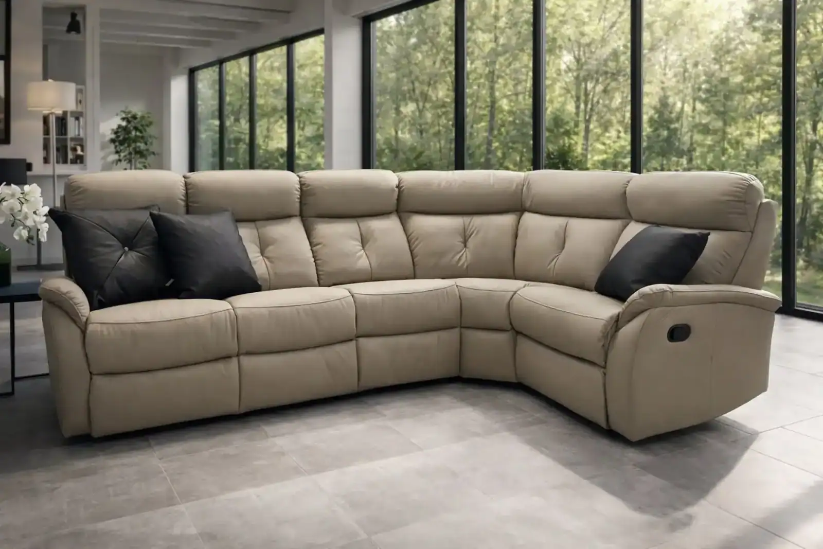 Narożnik Lima skóra+eko, dwie funkcje relax, bardzo mięciutki