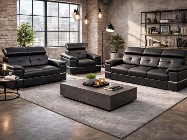 Elegancki komplet wypoczynkowy Dante skóra naturalna 100% włoska - meble deko