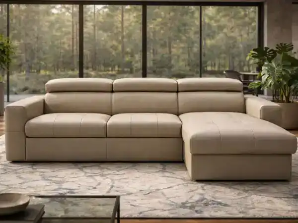 Malibu mały 100% skóra naturalna, regulowane zagłówki, spanie i pojemnik