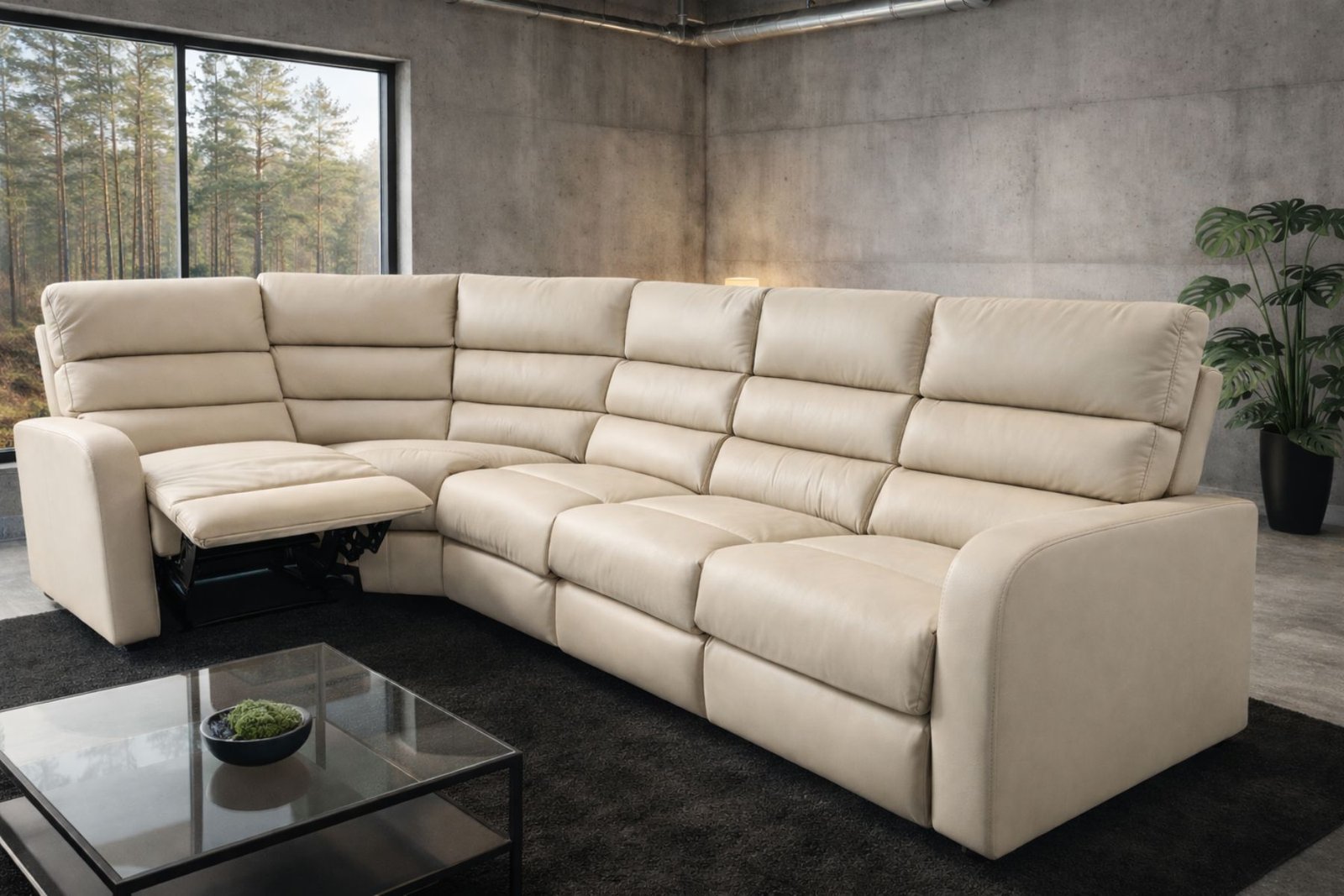 narożnik otto ze skóry + eko