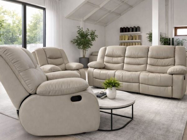 Regis komplet wypoczynkowy, skóra+eko, funkcja spania i funkcja relax