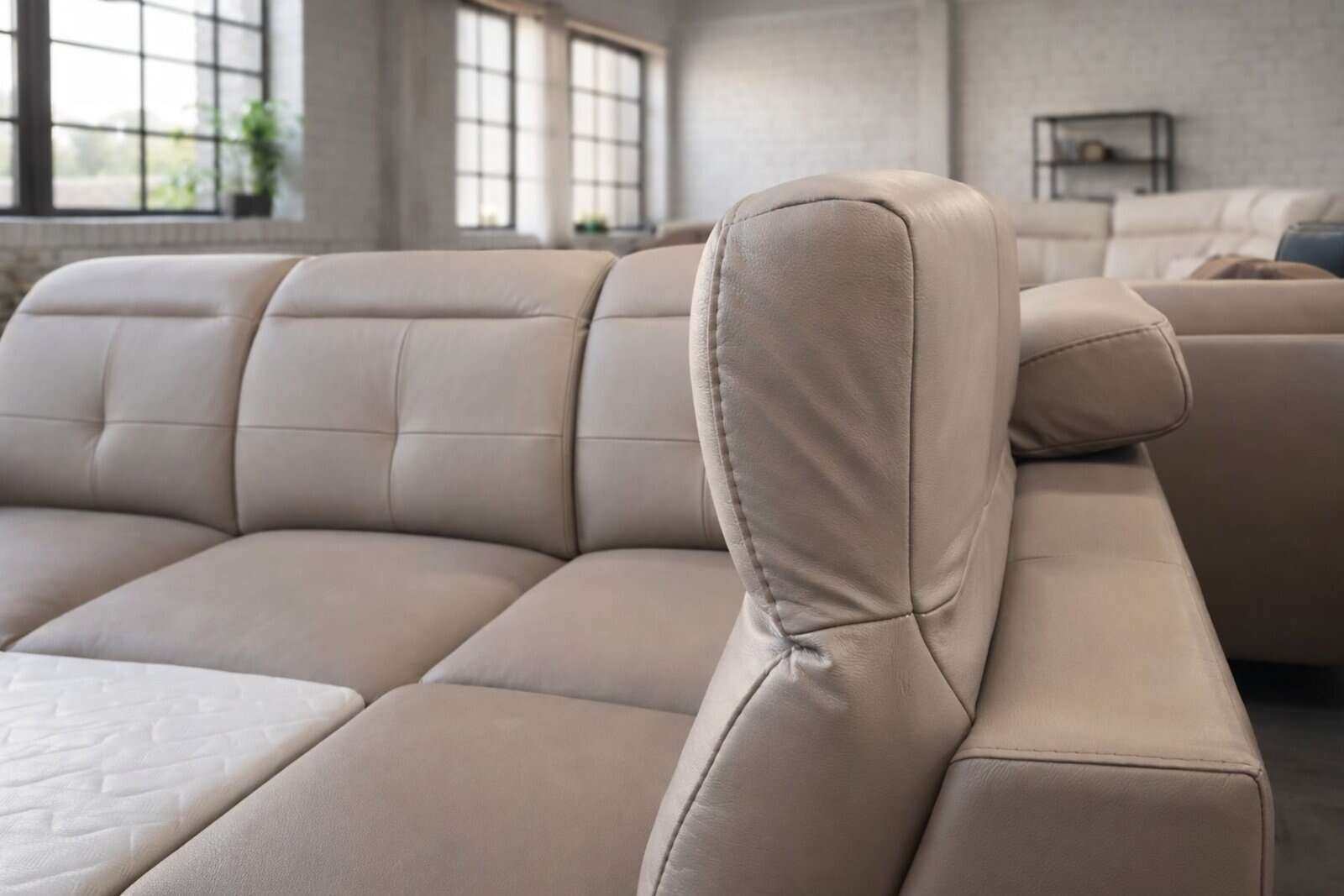 Narożnik Sułtan 100% skóra naturalna, regulowane zagłówki, spanie i pojemnik