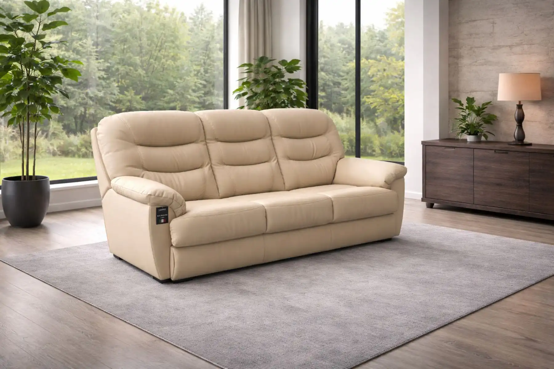 Komplet Tania II ze spaniem i funkcją relax, skóra bydlęca