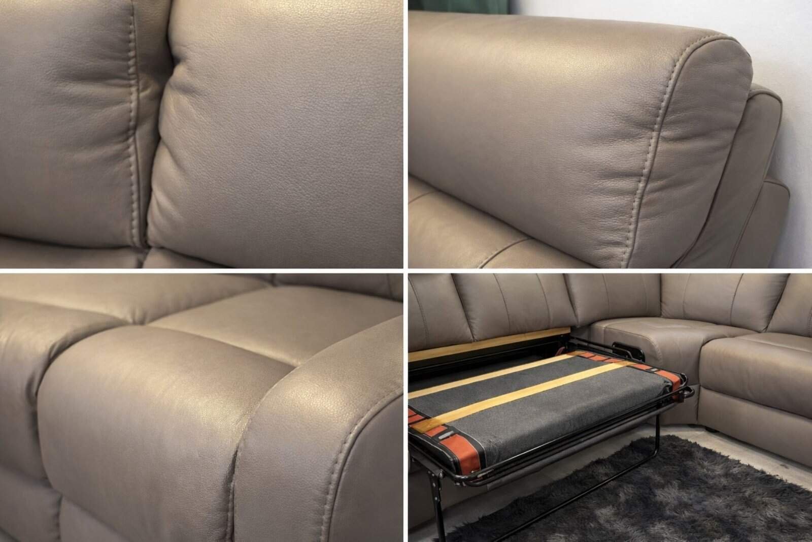 Narożnik Leo skóra+eko, funkcja spania oraz funkcja relax w krótszej części