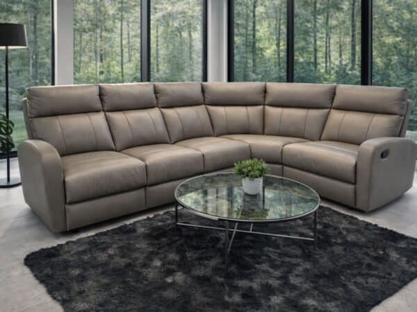 Narożnik Leo skóra+eko, funkcja spania oraz funkcja relax w krótszej części