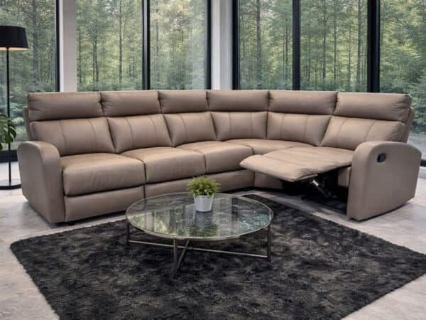 Leo Narożnik Leo skóra+eko, funkcja spania oraz funkcja relax w krótszej części