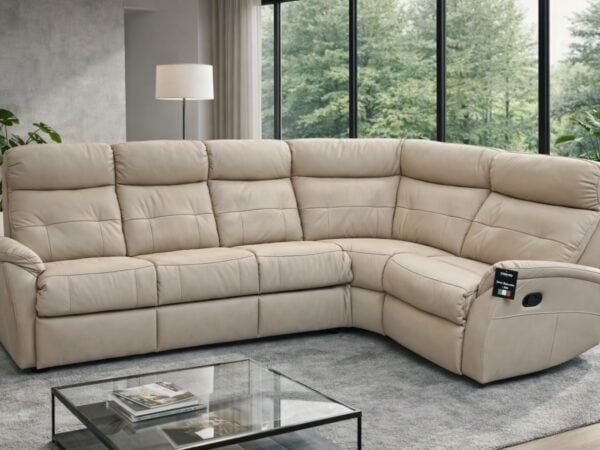 Narożnik Lima II skóra+eko, dwie funkcje relax, bardzo mięciutki