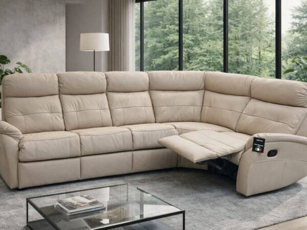 Narożnik Lima II skóra+eko, dwie funkcje relax, bardzo mięciutki