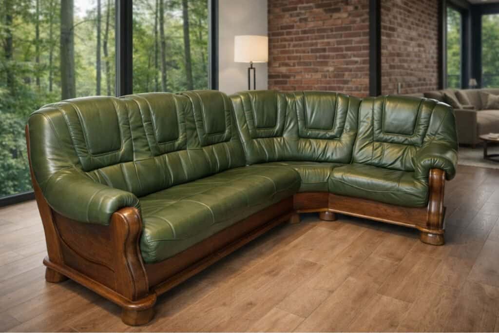 Narożnik Roma stylowy ponadczasowy. Skóra naturalna oraz stelaż dębowy