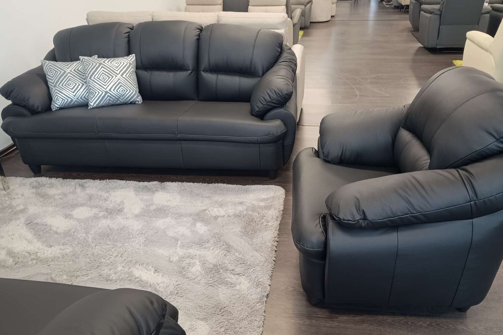 Komplet Tajfun skóra naturalna bydlęca włoska kolor czarny