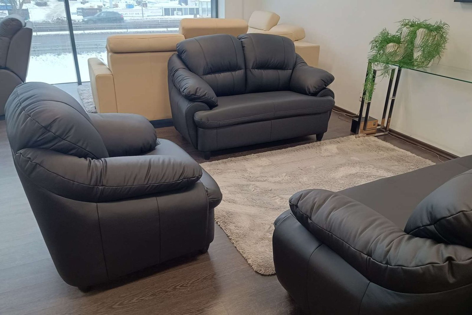 Komplet Tajfun skóra naturalna bydlęca włoska kolor czarny