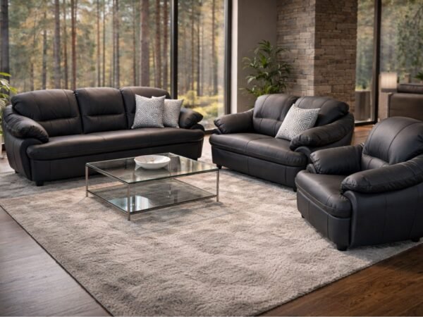 Tajfun Komplet Tajfun skóra naturalna bydlęca włoska kolor czarny