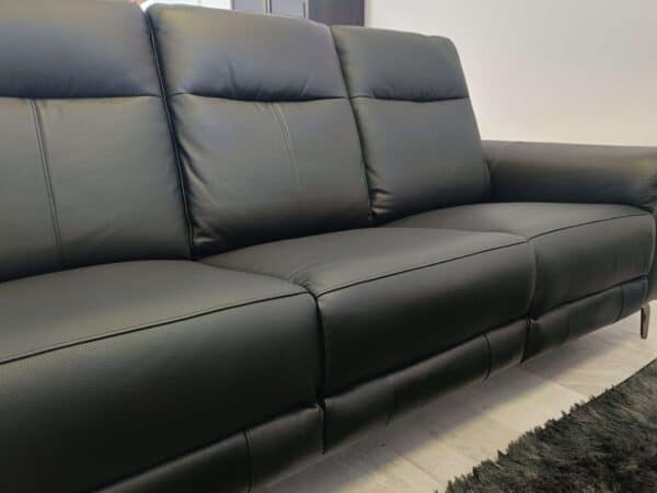 Sofa Moris 3 osobowa z funkcją relaks elektryczną przewodową gruba skóra naturalna