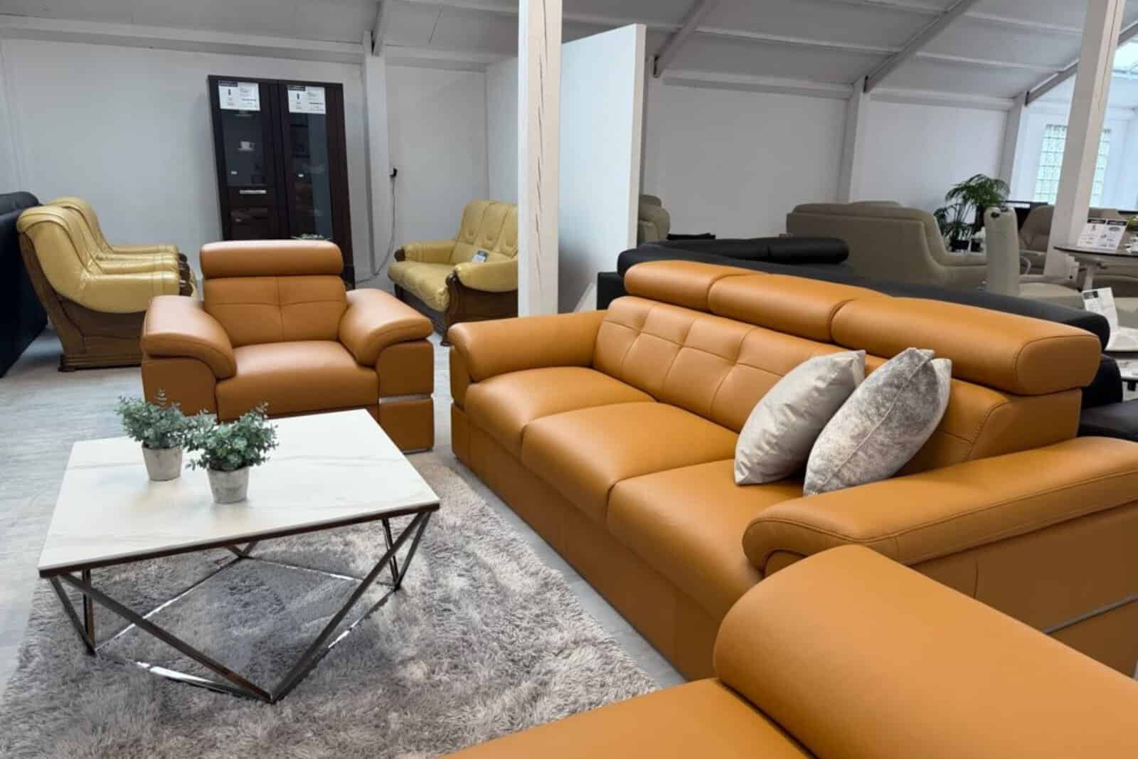 Nowoczesny komplet skórzany DANTE